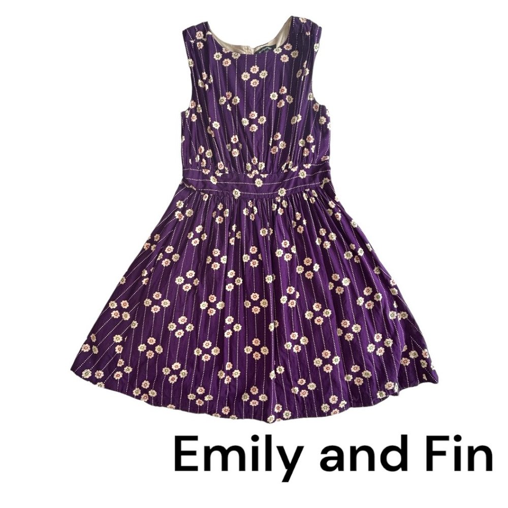 Emily and Fin  Purple retro fit and flare dress